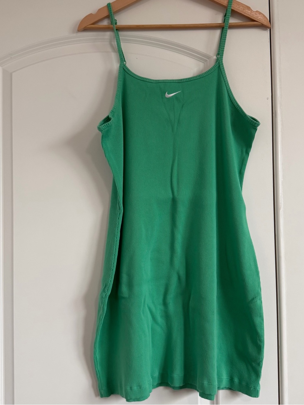 Nike Green Ribbed Spaghetti-Strap Tank